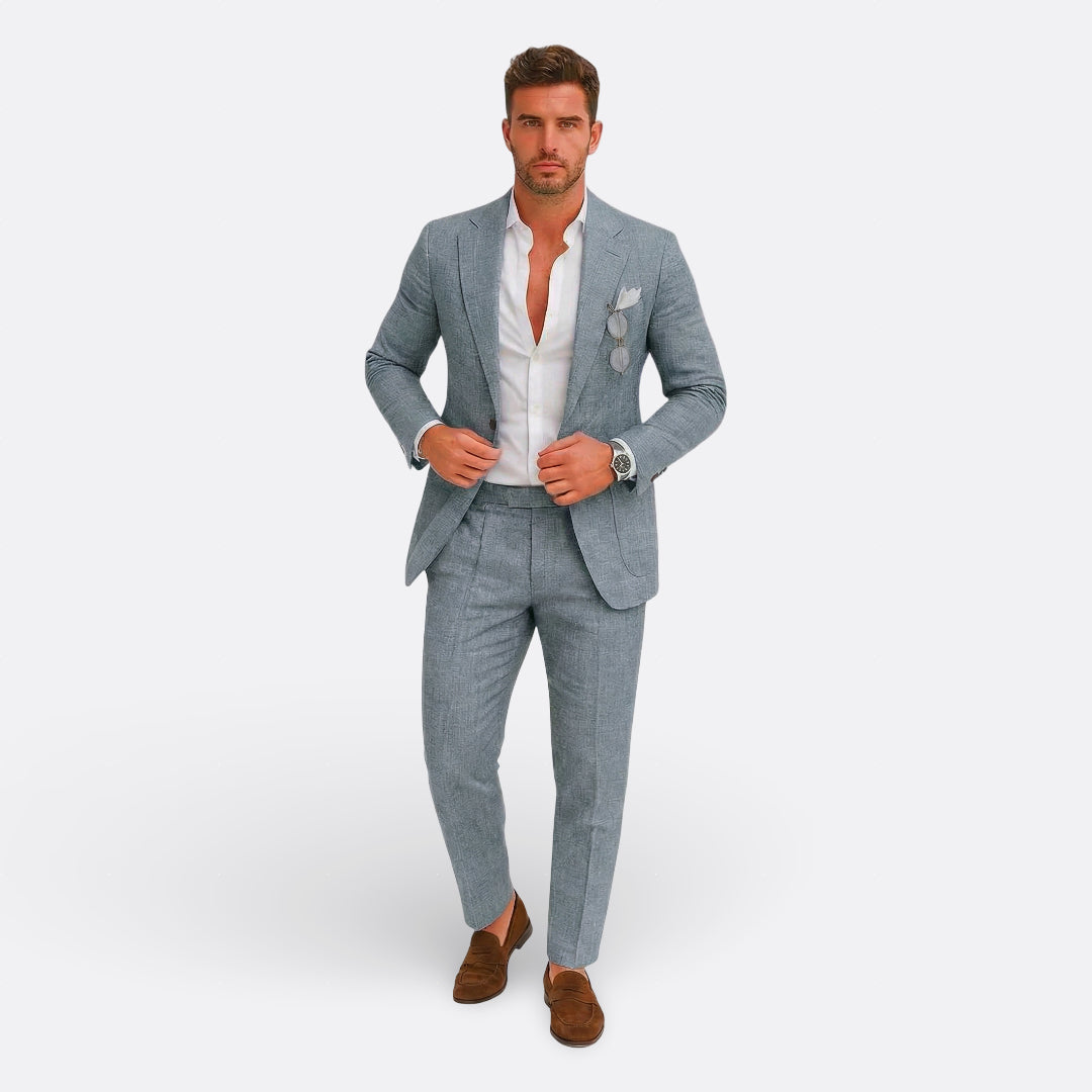 Jedson | Conjunto De Traje De Mezcla De Lino Con Chaqueta