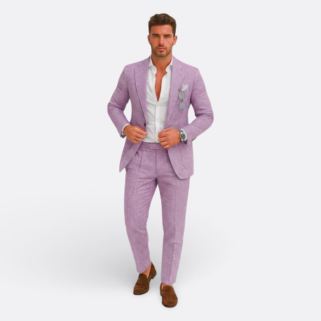 Jedson | Conjunto De Traje De Mezcla De Lino Con Chaqueta