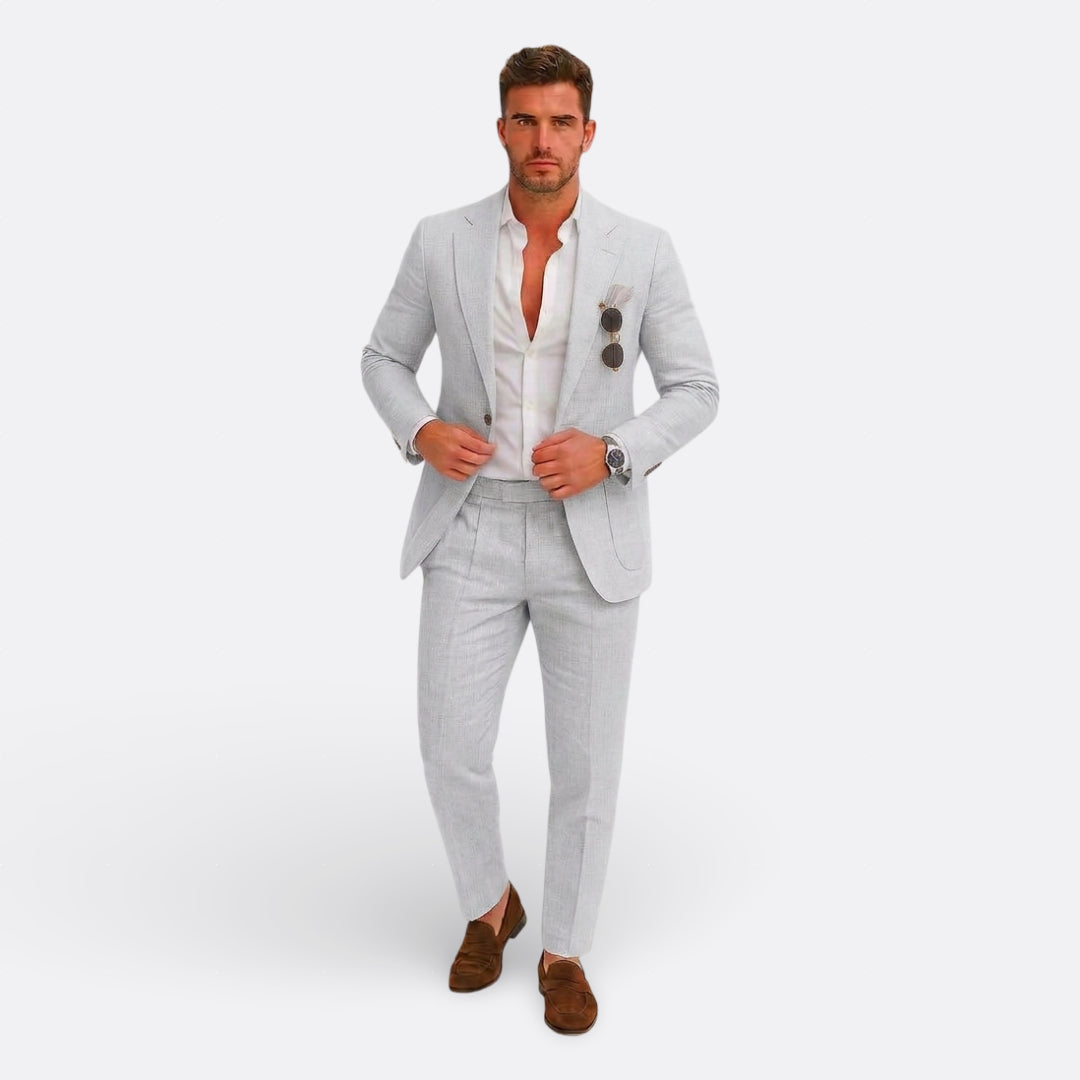 Jedson | Conjunto De Traje De Mezcla De Lino Con Chaqueta