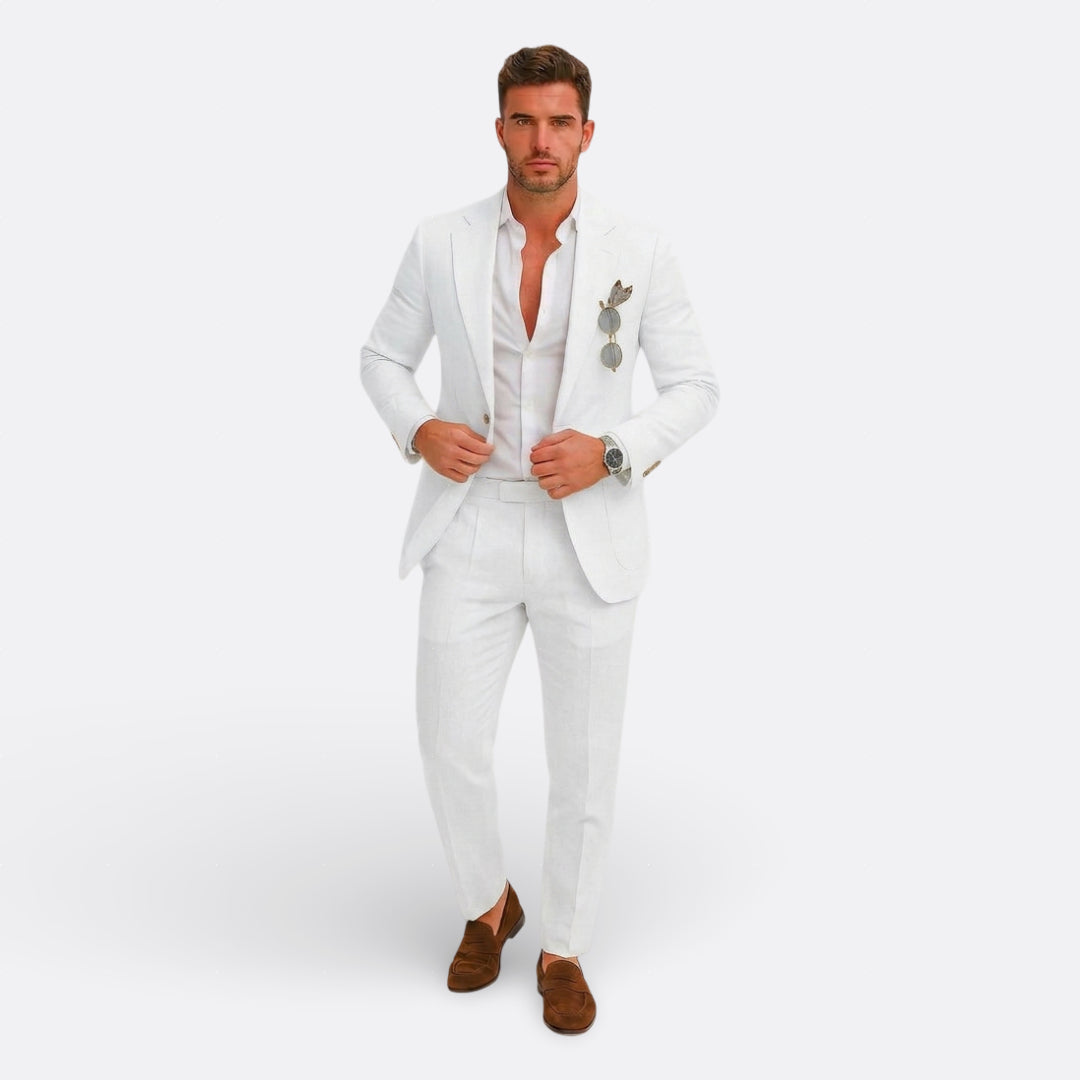 Jedson | Conjunto De Traje De Mezcla De Lino Con Chaqueta