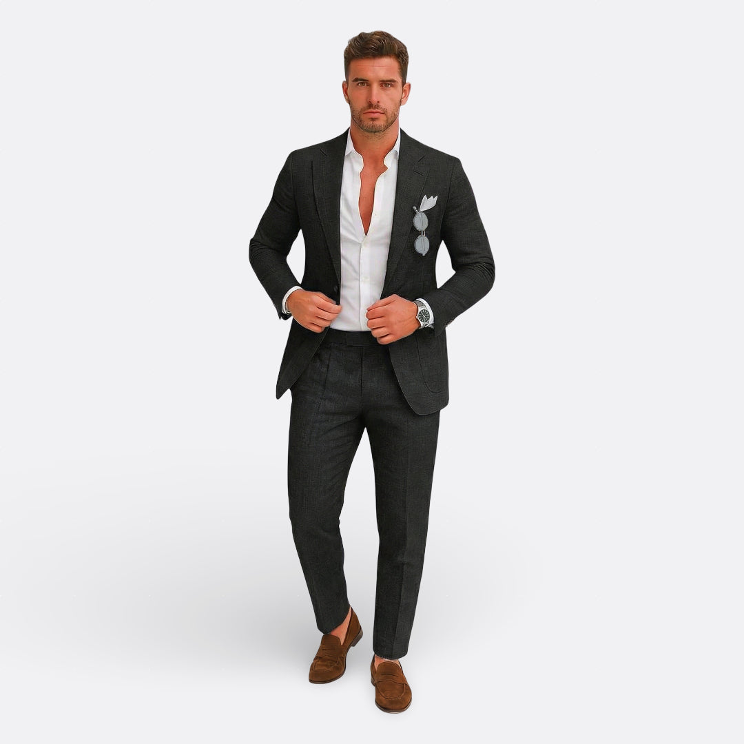 Jedson | Conjunto De Traje De Mezcla De Lino Con Chaqueta