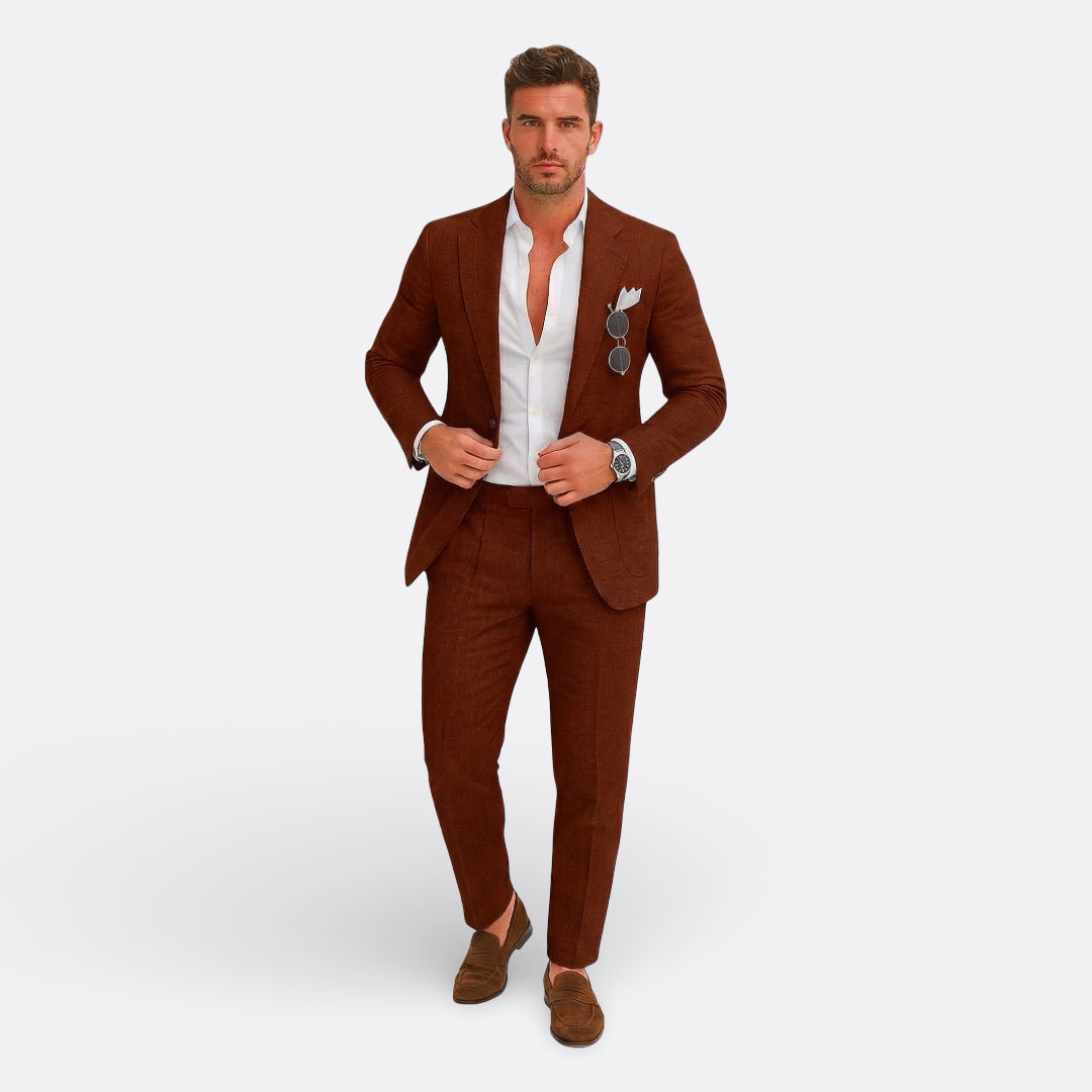 Jedson | Conjunto De Traje De Mezcla De Lino Con Chaqueta