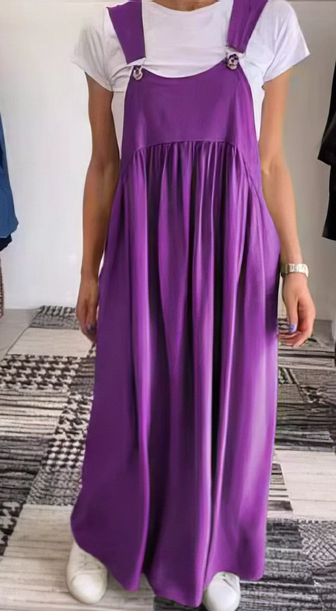 Marleen | Vestido Tipo Pichi Largo Con Tirantes Anchos