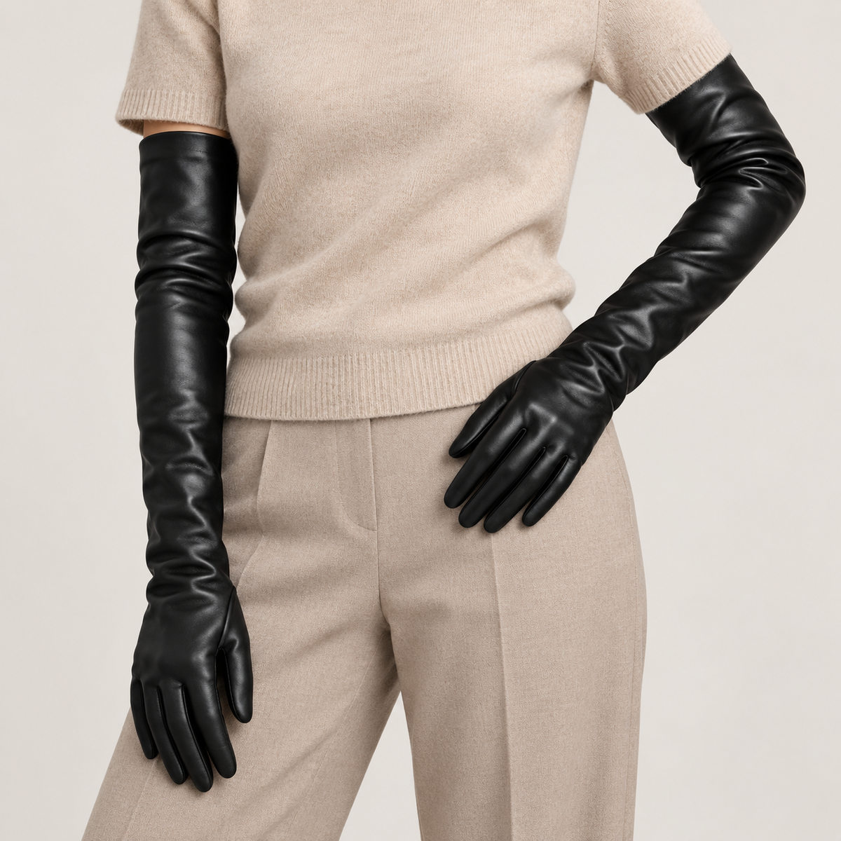 Ottiurilda | Guantes Largos de Cuero Sintético 50 cm