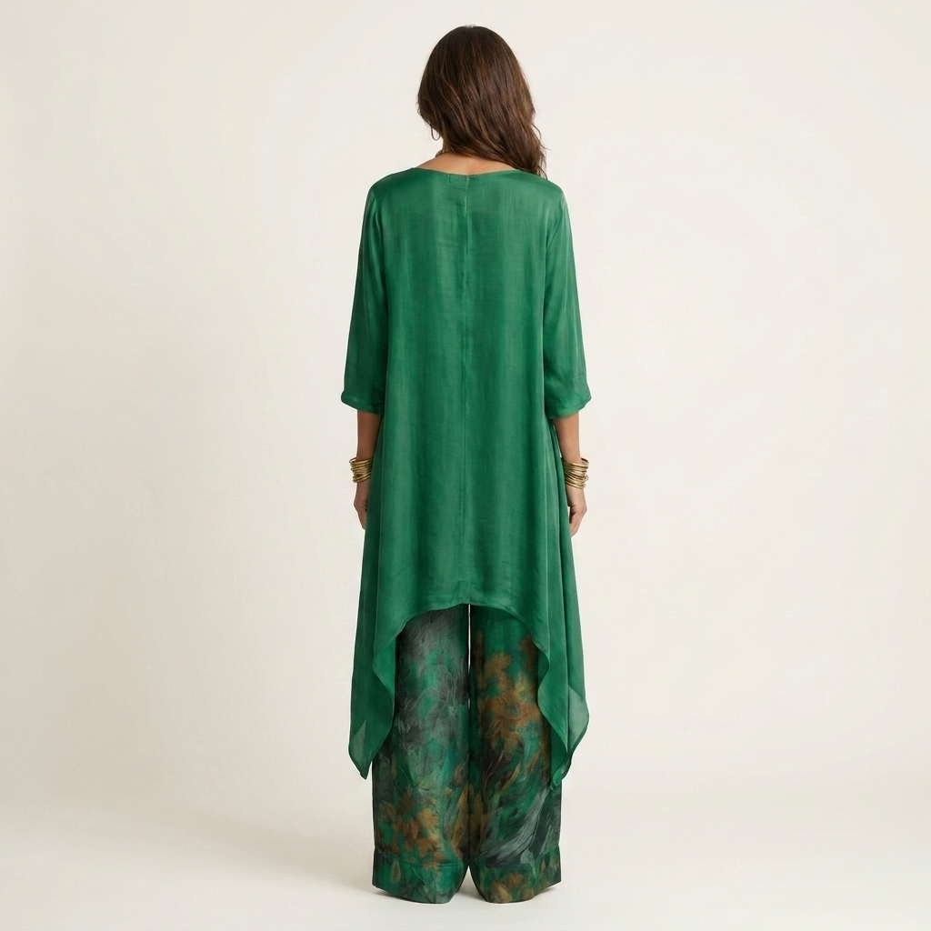 Ainan - Conjunto de Dos Piezas Túnica Asimétrica y Pantalón