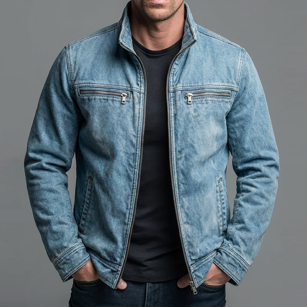 Narick | Chaqueta de Corte Holgado Con Cremallera y Cuello Alto