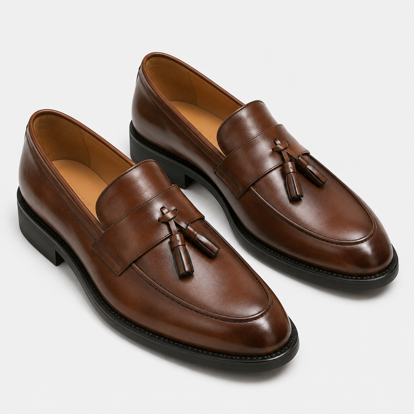 Leonides | Mocasines con Borlas y Tacones Bajos