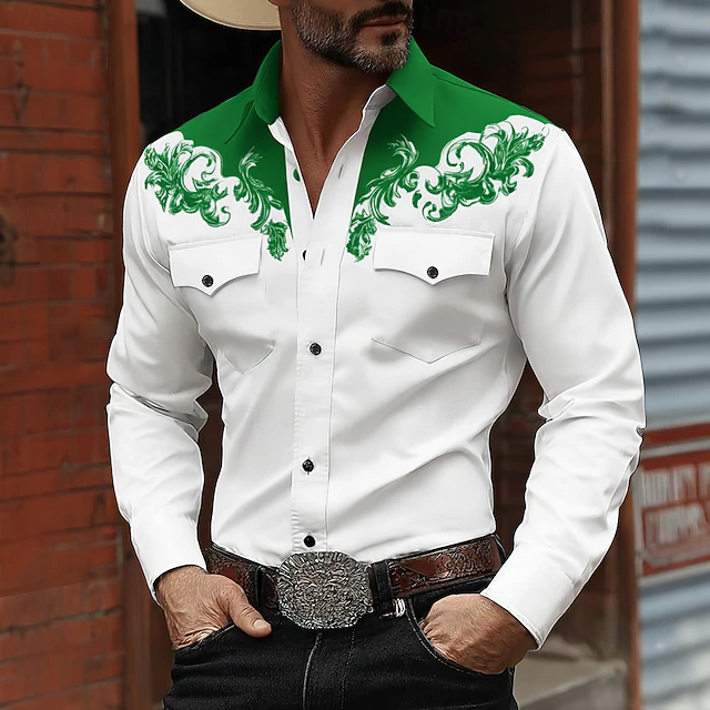 Leif | Camisa Western Bordada De Manga Larga