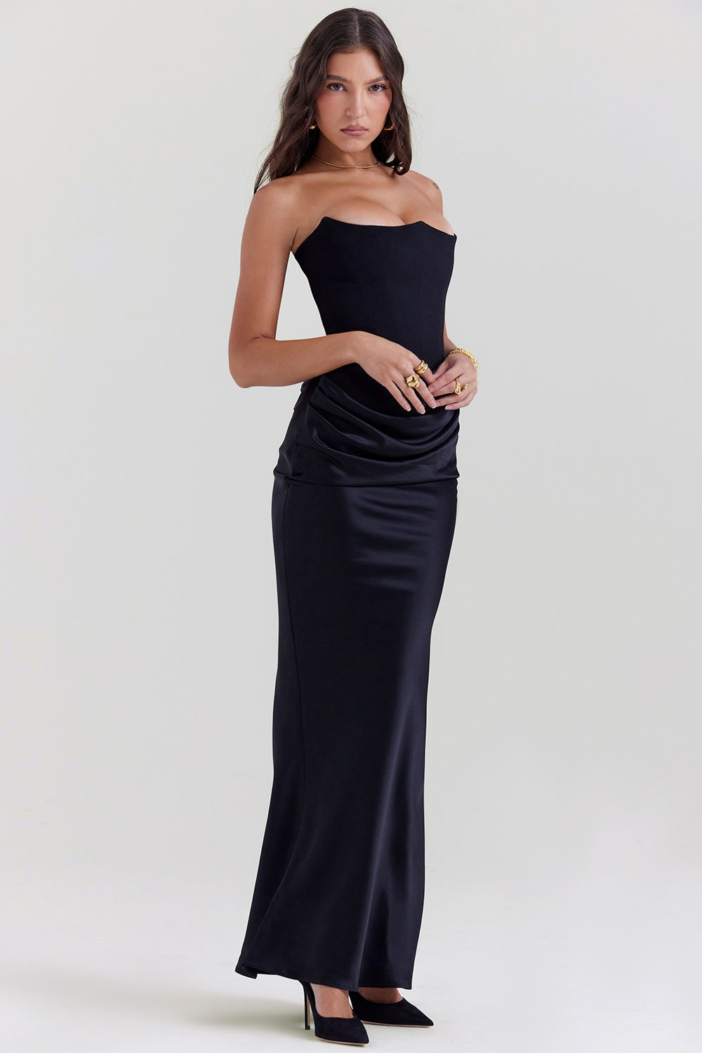 Alanis | Vestido Corsé Satén Largo Gala