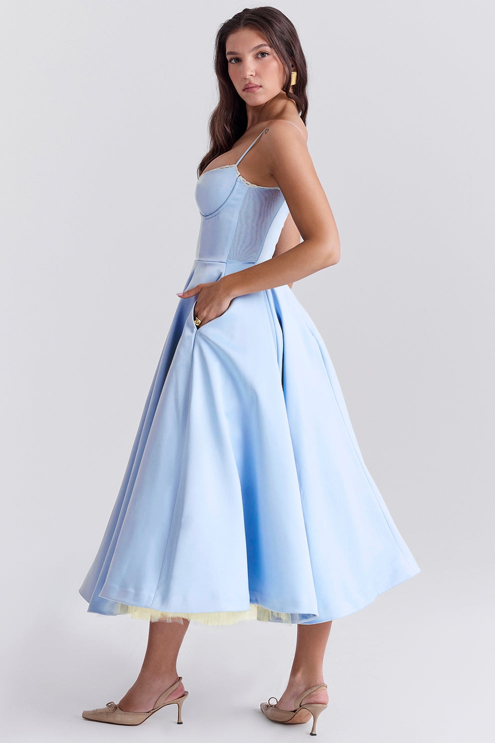 Arestina | Vestido Midi Tul Tirantes Finos