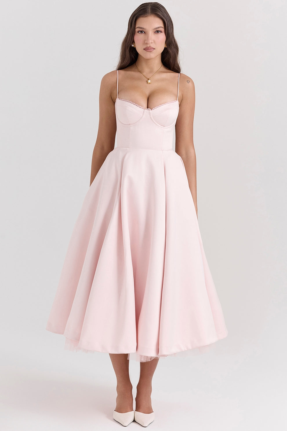 Arestina | Vestido Midi Tul Tirantes Finos
