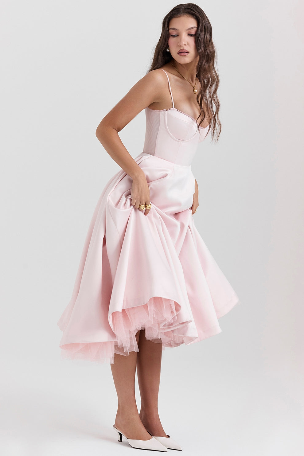 Arestina | Vestido Midi Tul Tirantes Finos