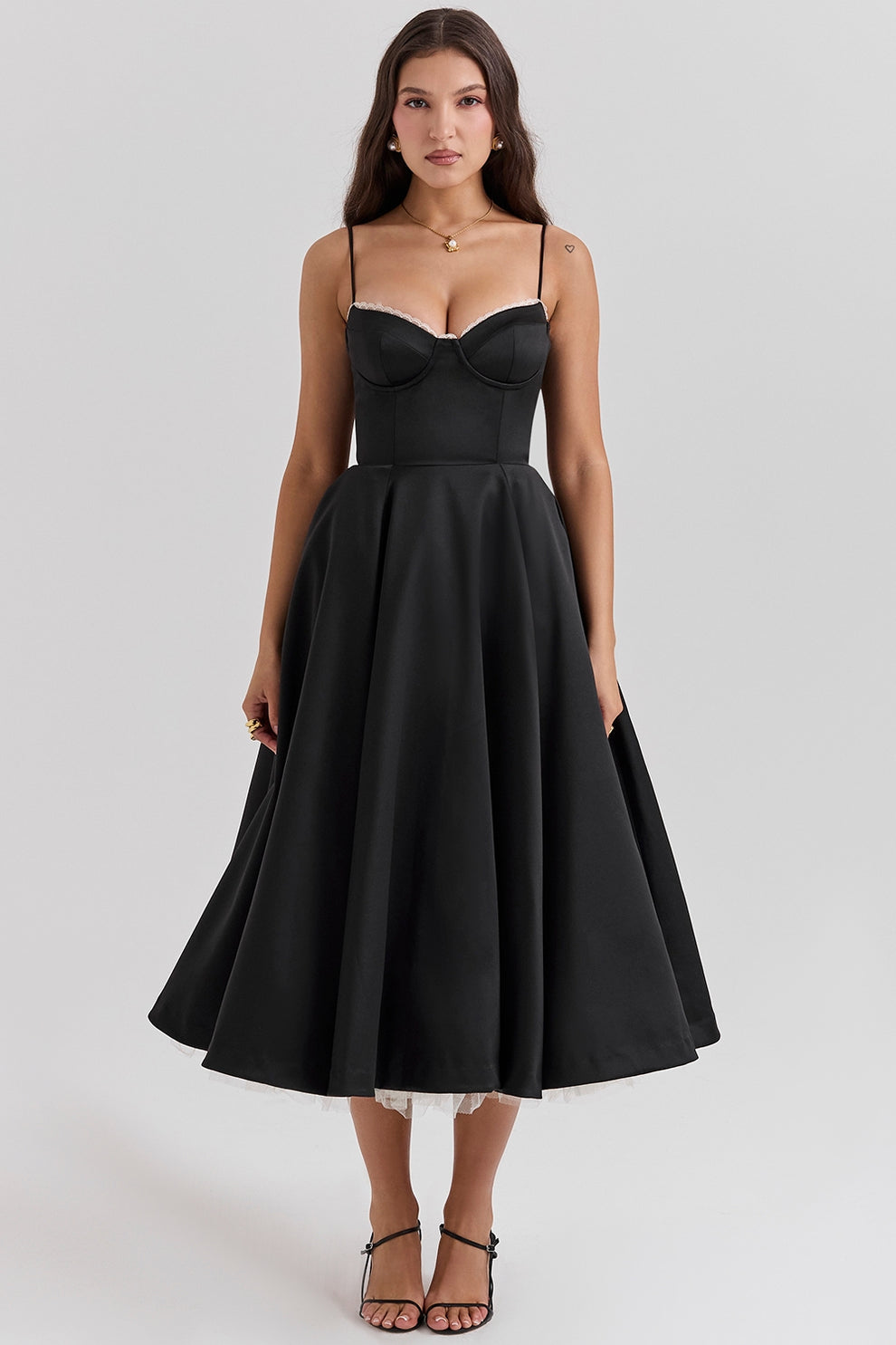 Arestina | Vestido Midi Tul Tirantes Finos