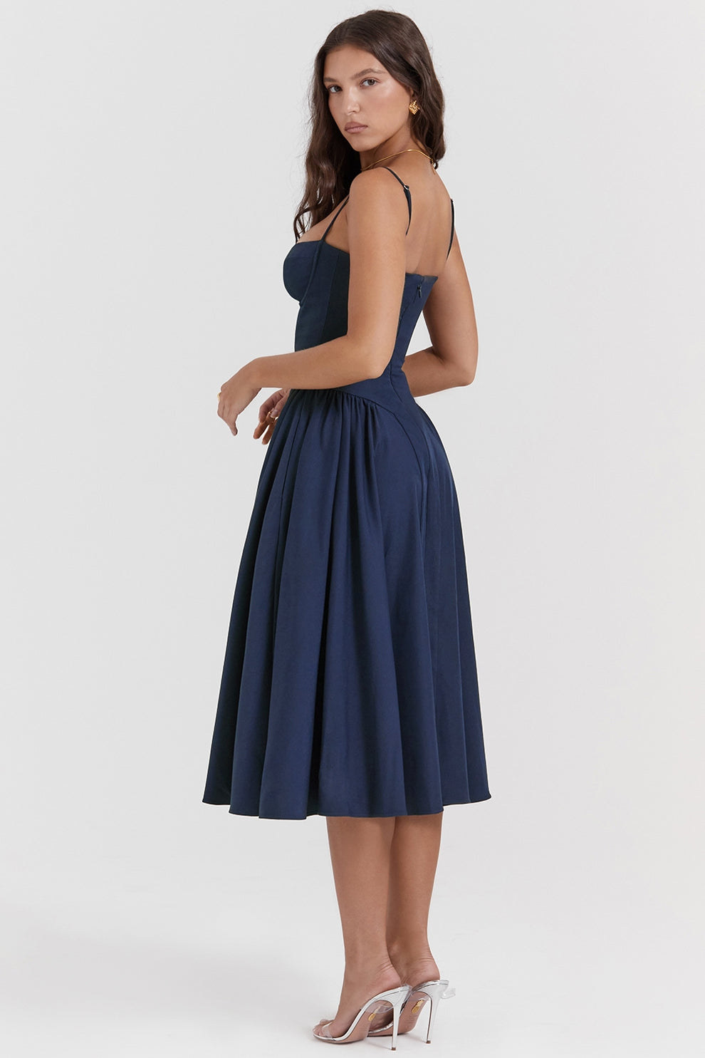 Maissa | Vestido Midi Sin Mangas Con Escote Corazón