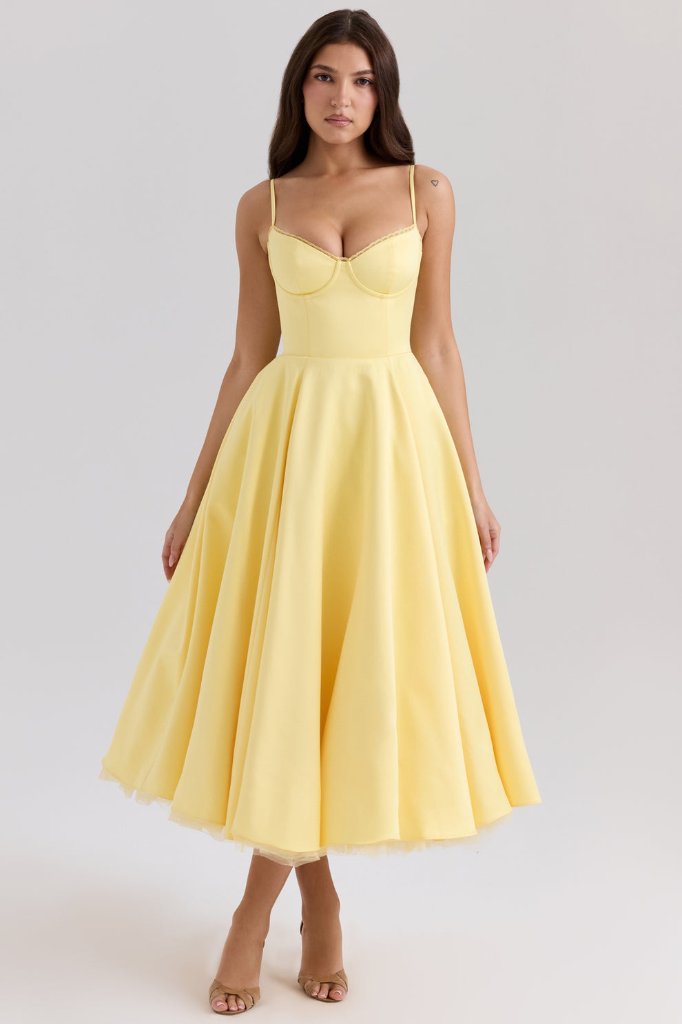 Arestina | Vestido Midi Tul Tirantes Finos