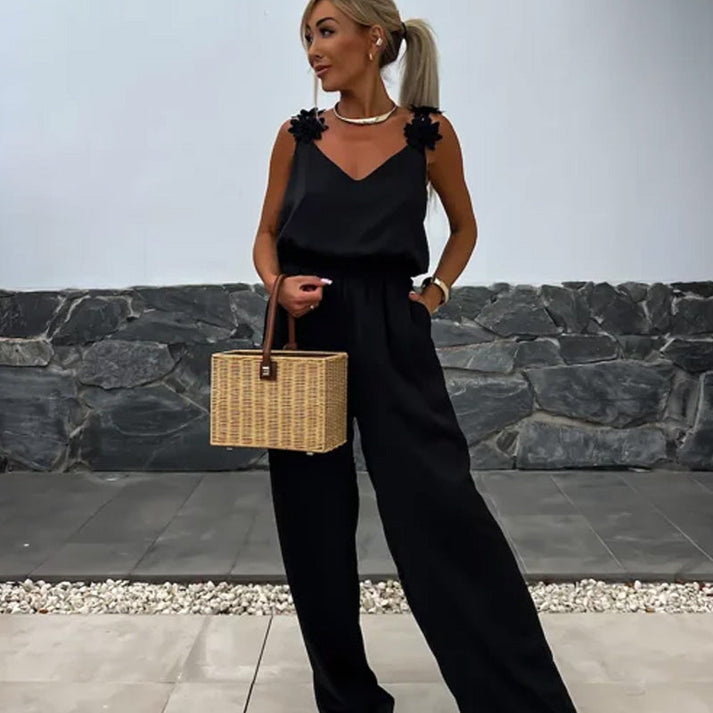 Melli | Mono de corte Ancho con Tirantes y Estampado Floral