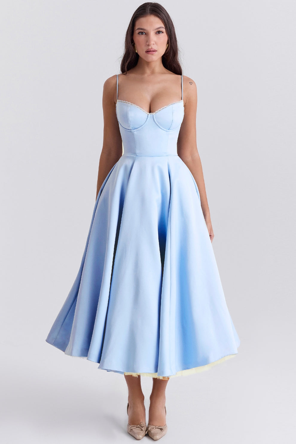 Arestina | Vestido Midi Tul Tirantes Finos