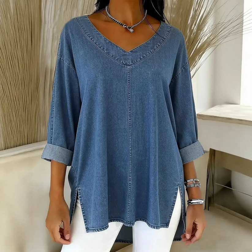 Ludivine | Top Tipo Túnica De Estilo Vaquero Con Cuello en V