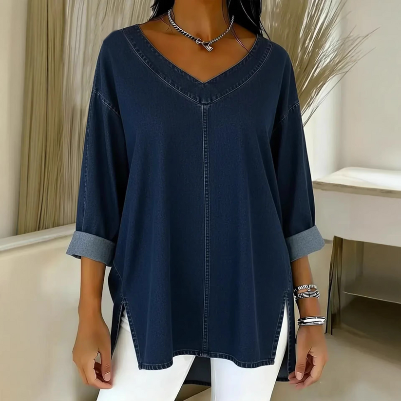 Ludivine | Top Tipo Túnica De Estilo Vaquero Con Cuello en V