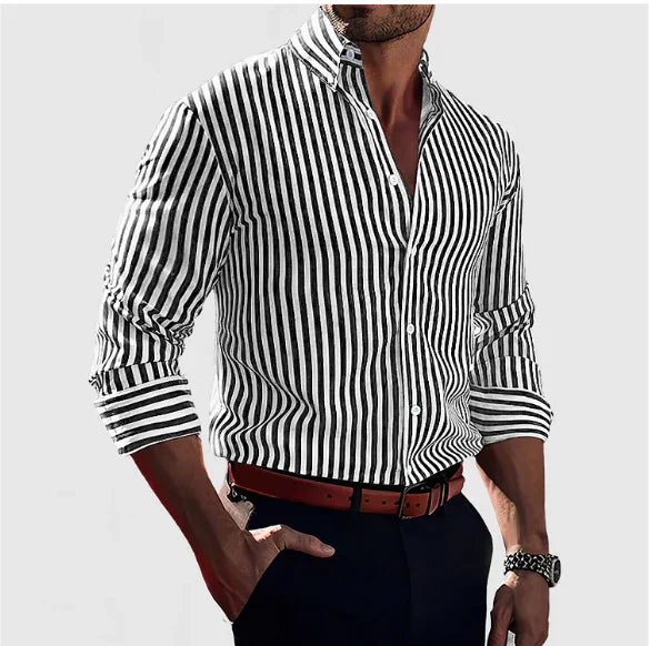 Mormon | Camisa para Hombre Manga Larga Rayas Algodón