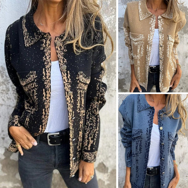 Ventra | Chaqueta Con Estampado Abstracto y Bolsillos de Parche