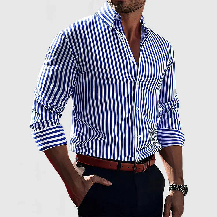 Mormon | Camisa para Hombre Manga Larga Rayas Algodón