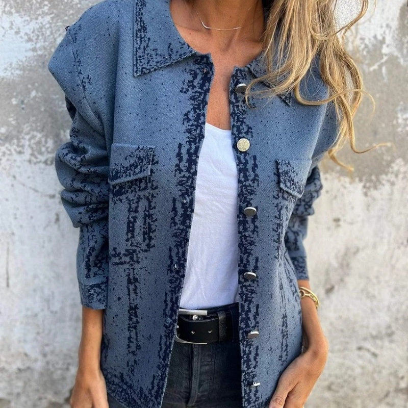 Ventra | Chaqueta Con Estampado Abstracto y Bolsillos de Parche