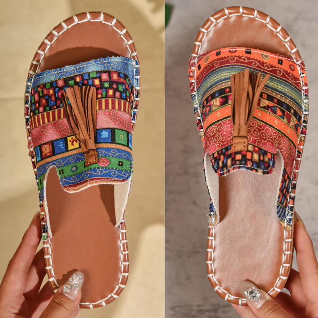 Margaret | Bohemian Tassel Slide Sandals