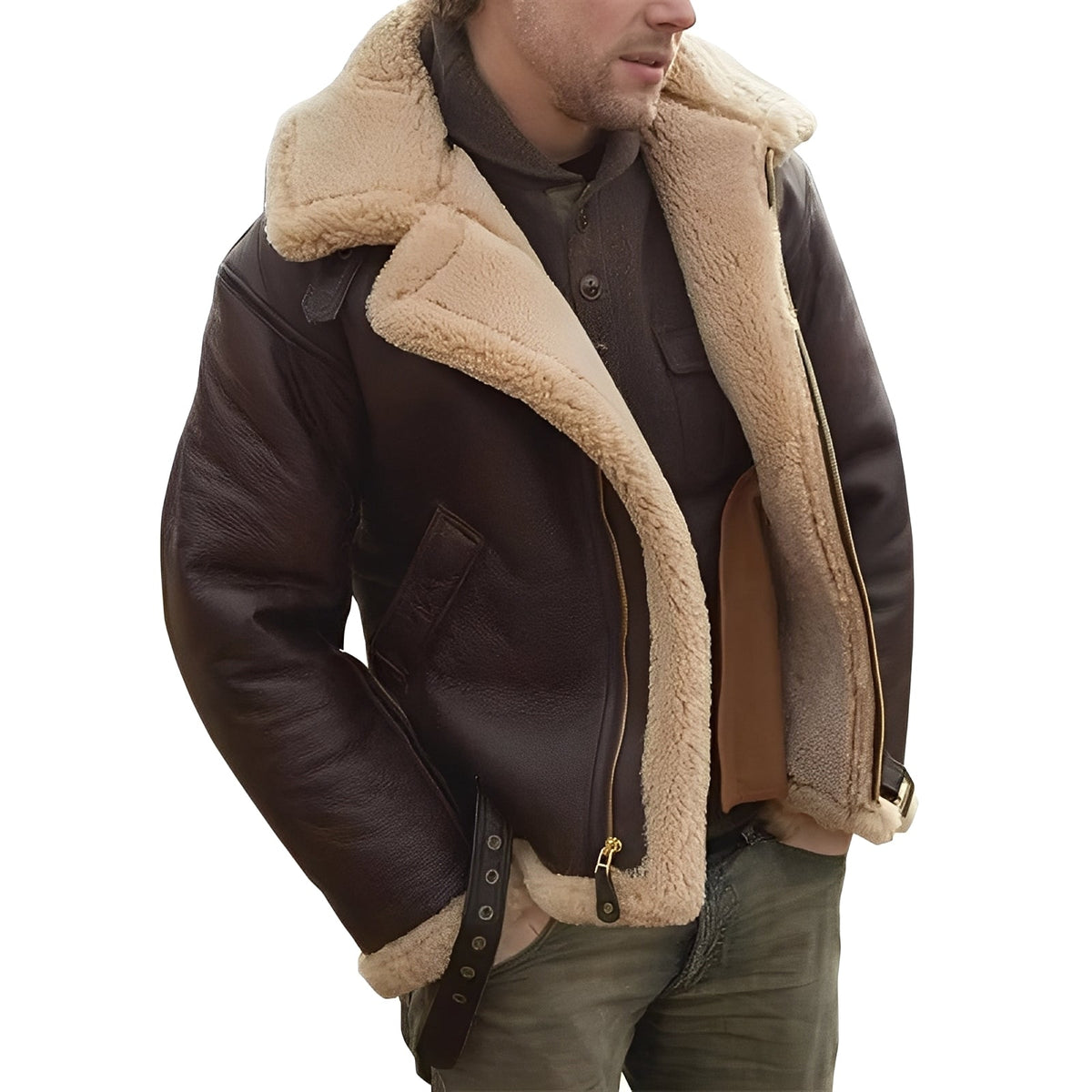 Jeffrey | Chaqueta estilo aviador con cuello de piel