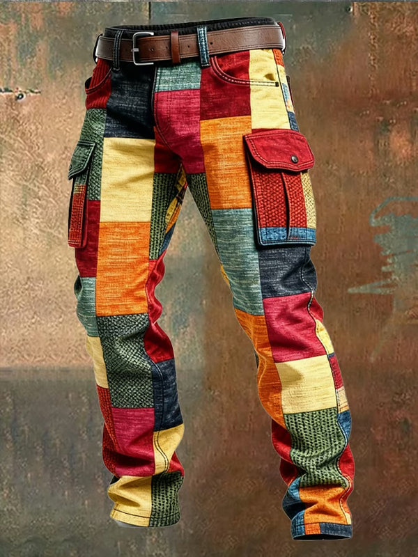 Greg | Pantalones cargo Multicolor con Diseño de Patchwork