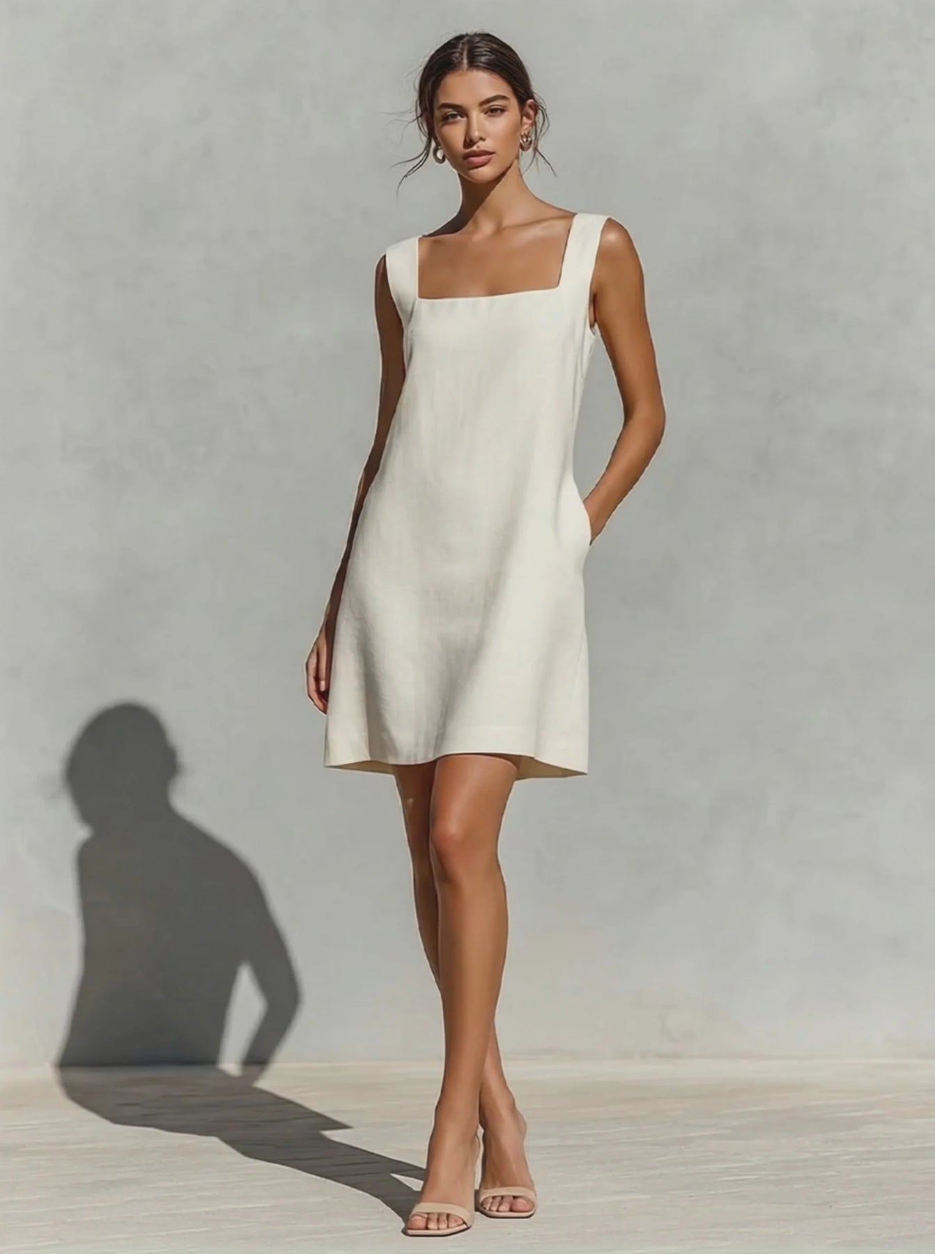 Loren | Vestido Mini Línea A Sin Mangas