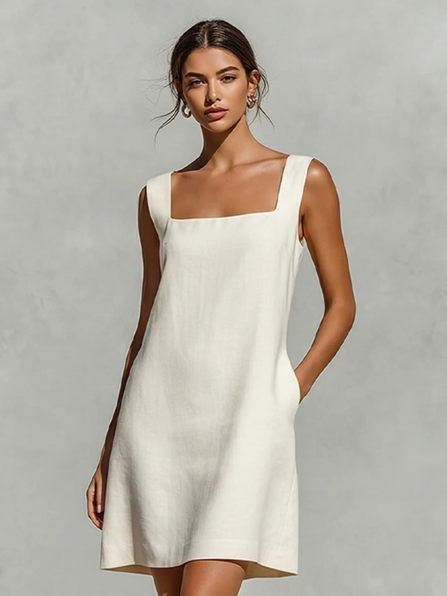Loren | Vestido Mini Línea A Sin Mangas