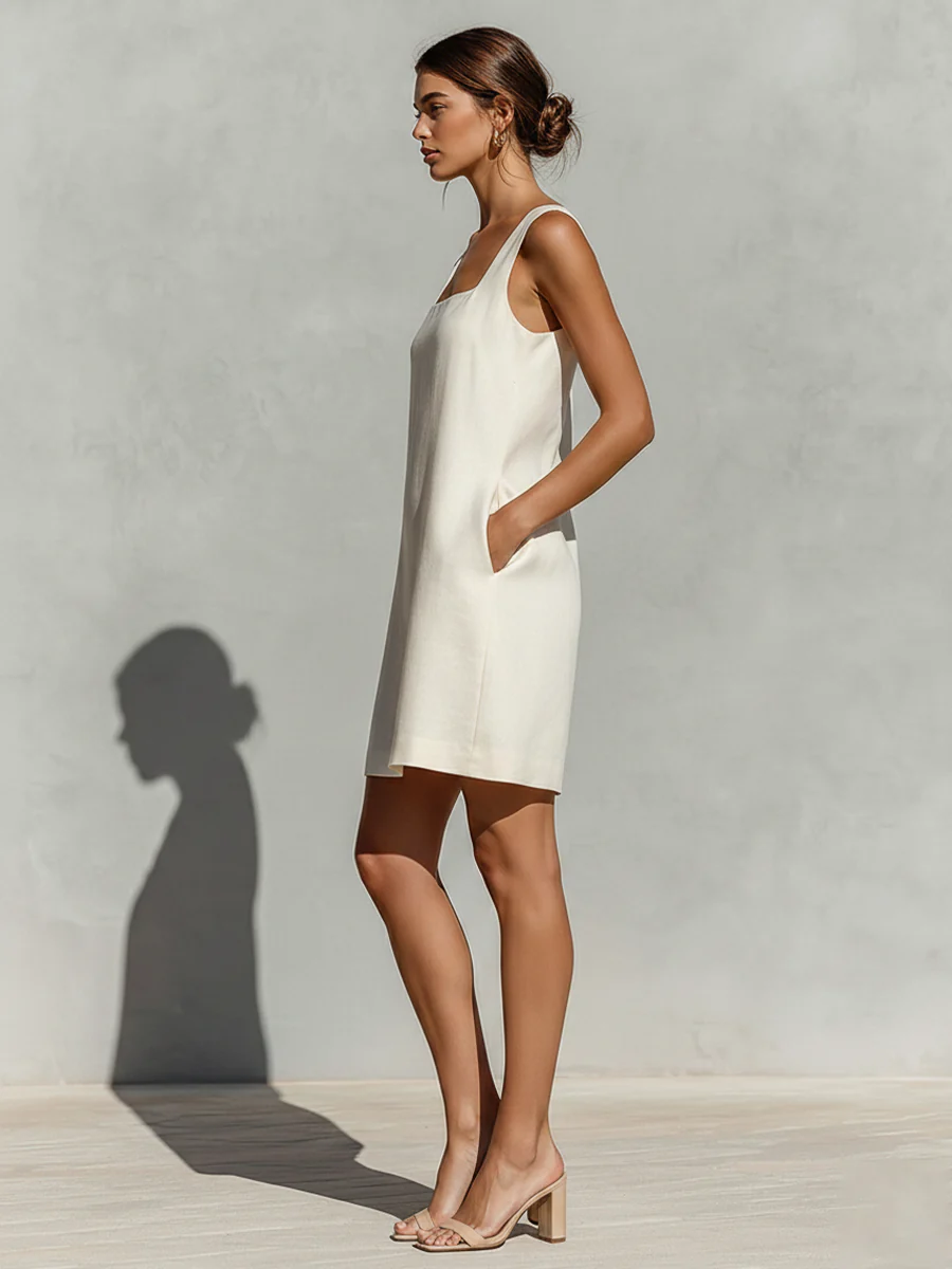 Loren | Vestido Mini Línea A Sin Mangas