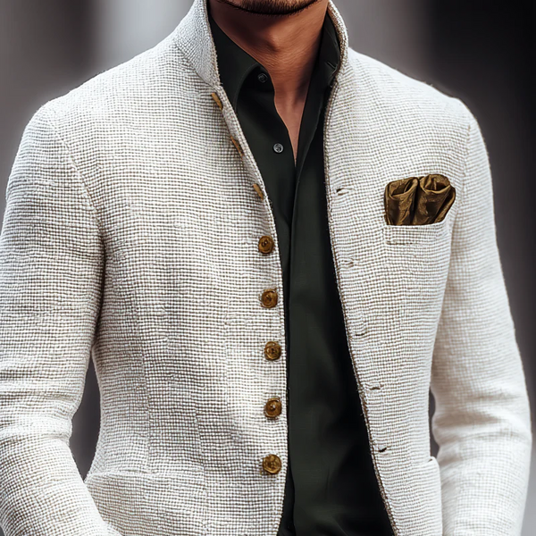 Artjom - Saco Texturizado Cuello Alto Hombre