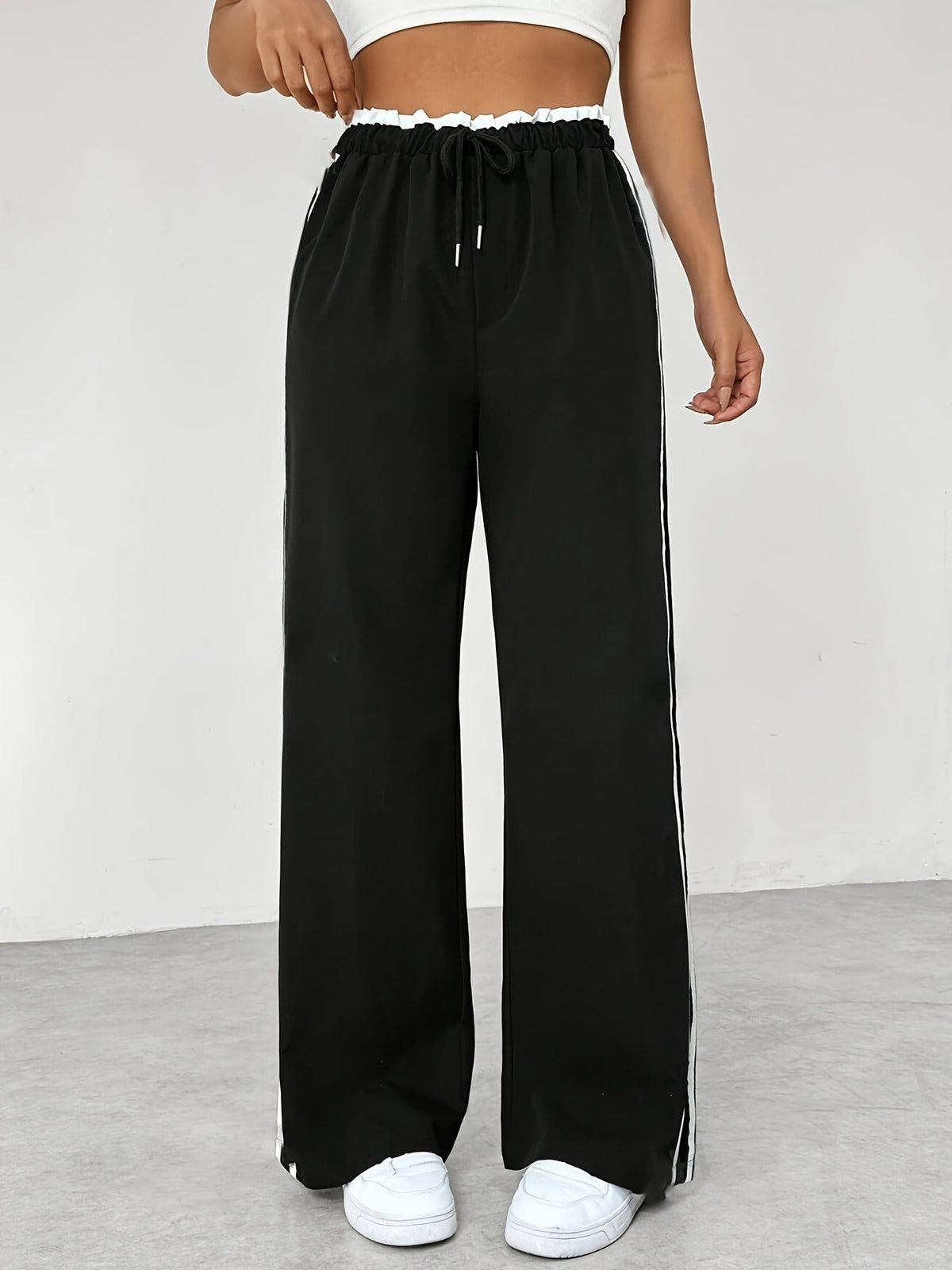 Dames sportieve high | Pantalones Jogging Altos con Rayas