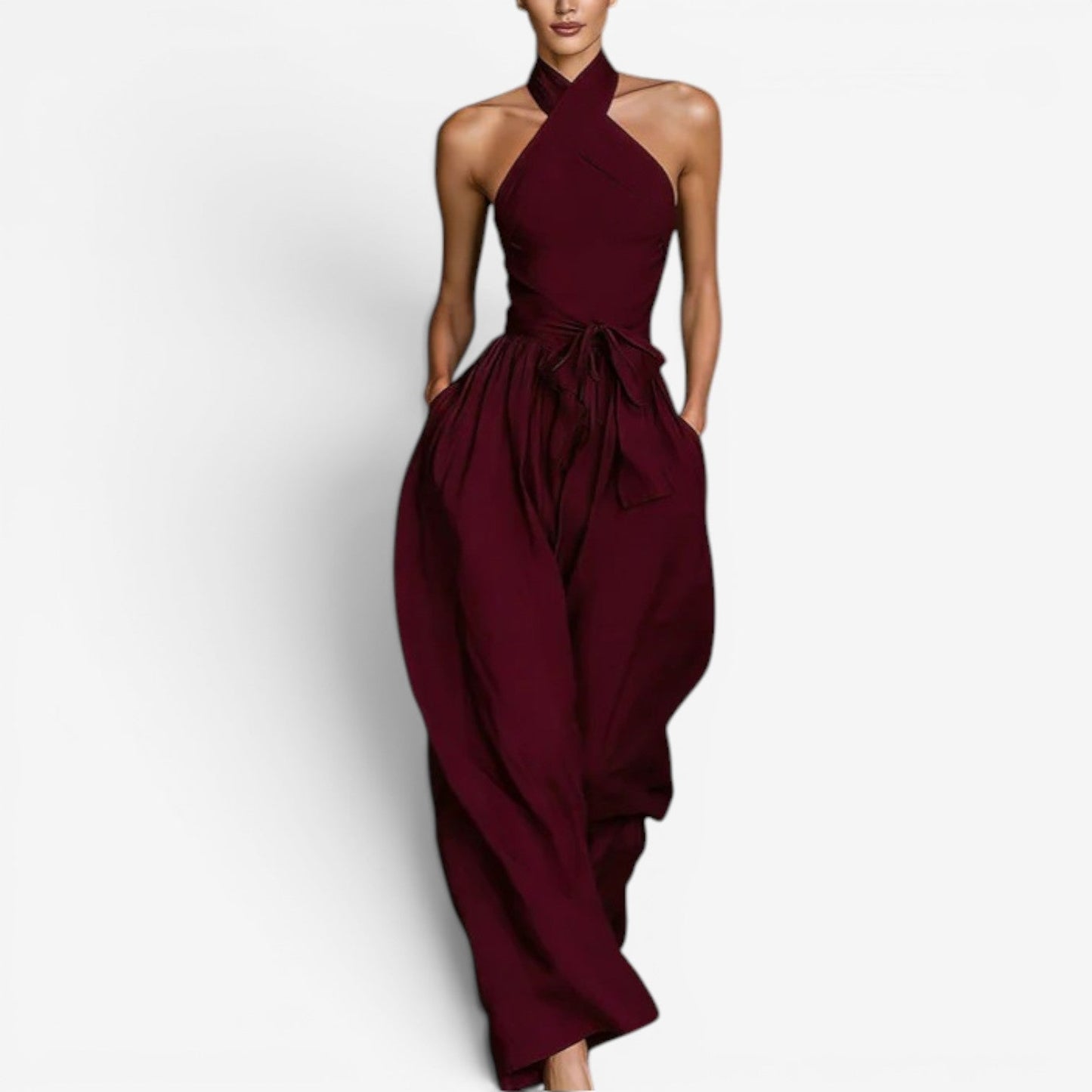 Nicholen - Mono Con Cuello Halter y Pernera Ancha