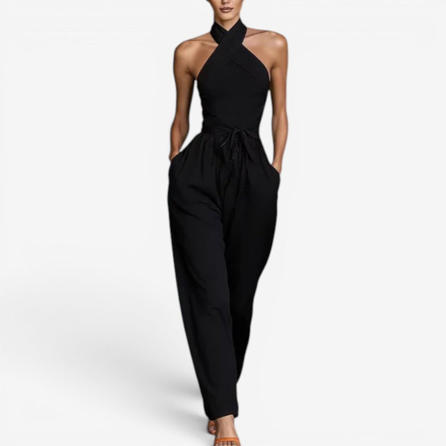 Nicholen - Mono Con Cuello Halter y Pernera Ancha