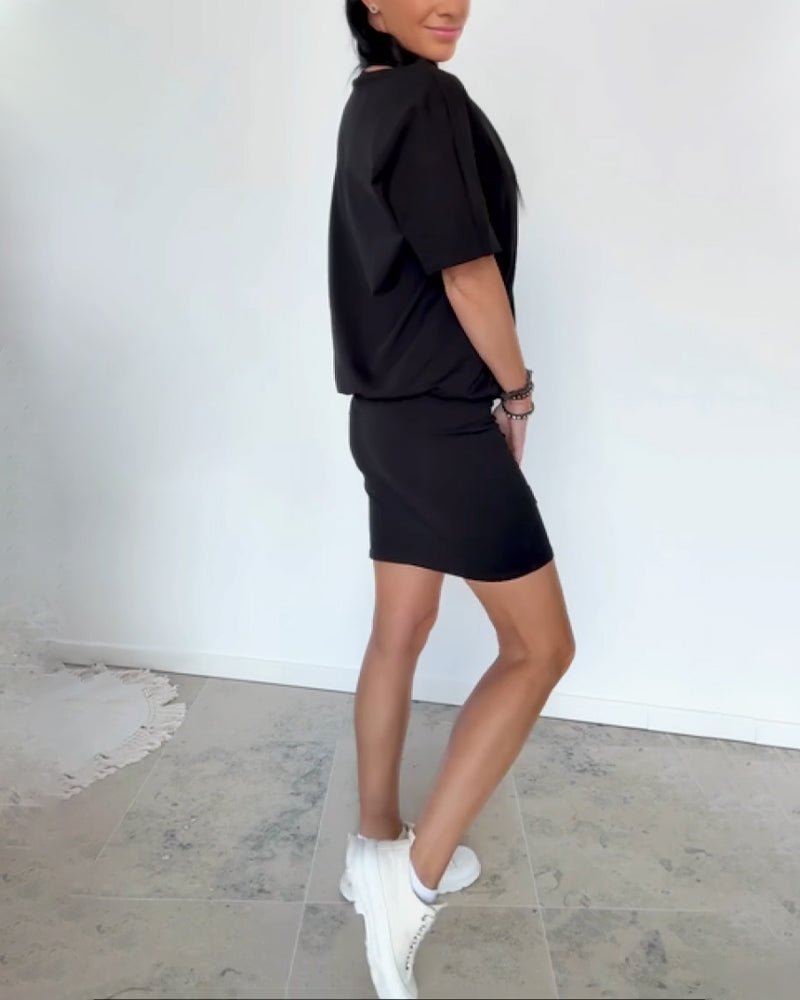 Phuthi - Vestido Camiseta de Manga Corta Elástico