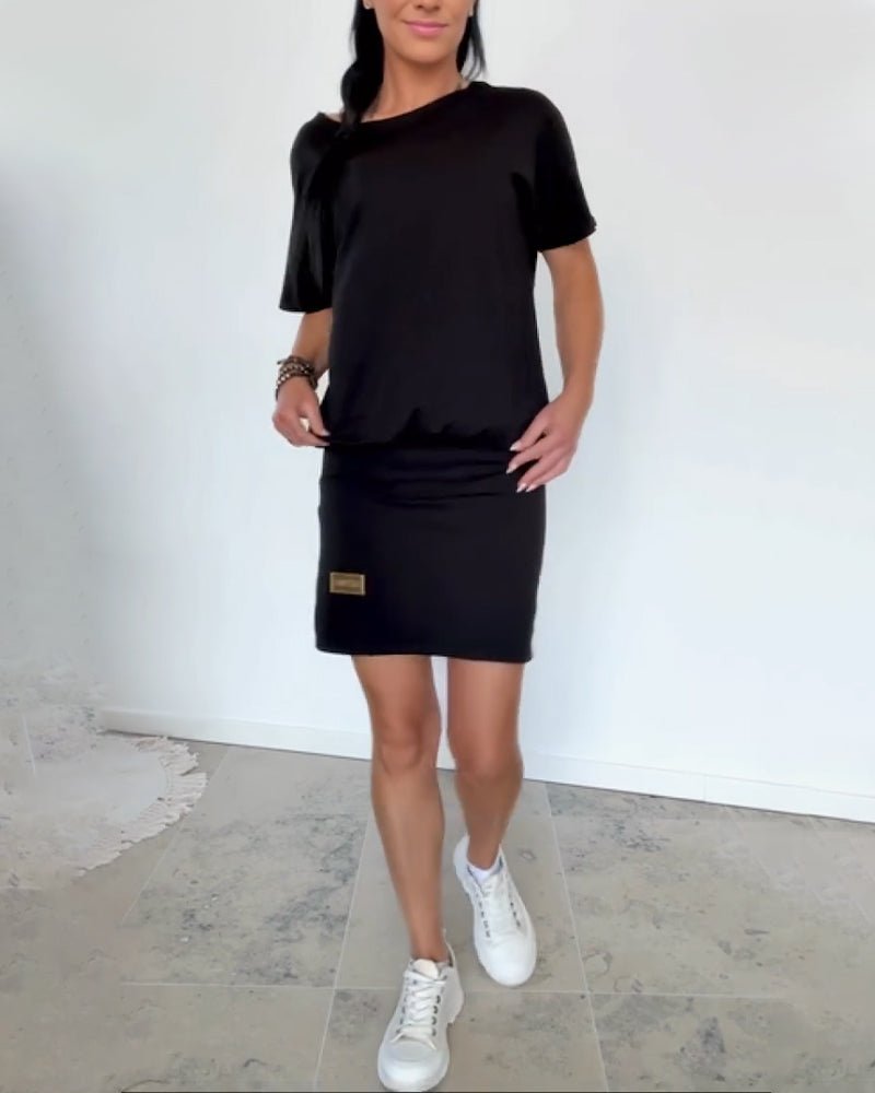 Phuthi - Vestido Camiseta de Manga Corta Elástico