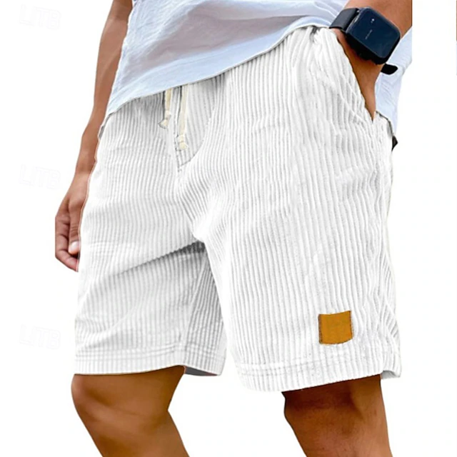 Dearen | Pantalones Cortos de Pana Con Cordón en la Cintura