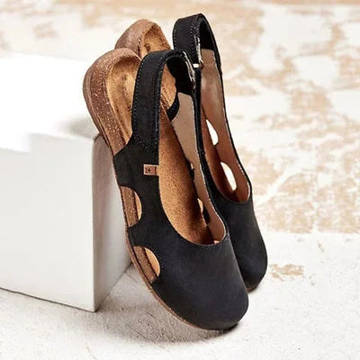 Taisiya - Sandalias de Talón Abierto con Puntera Cerrada y Diseño Calado