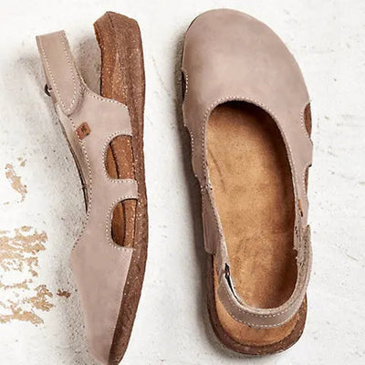 Taisiya - Sandalias de Talón Abierto con Puntera Cerrada y Diseño Calado