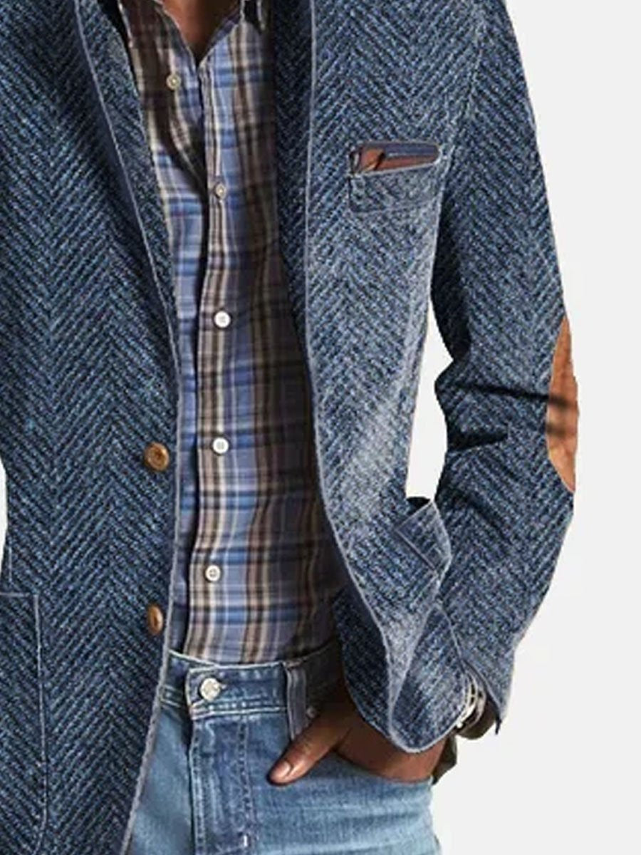 Elon | Blazer Hombre Espiga Con Parches