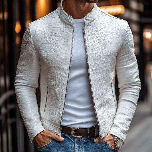 Oscar | Chaqueta Con Cremallera Frontal Y Estampado De Cocodrilo