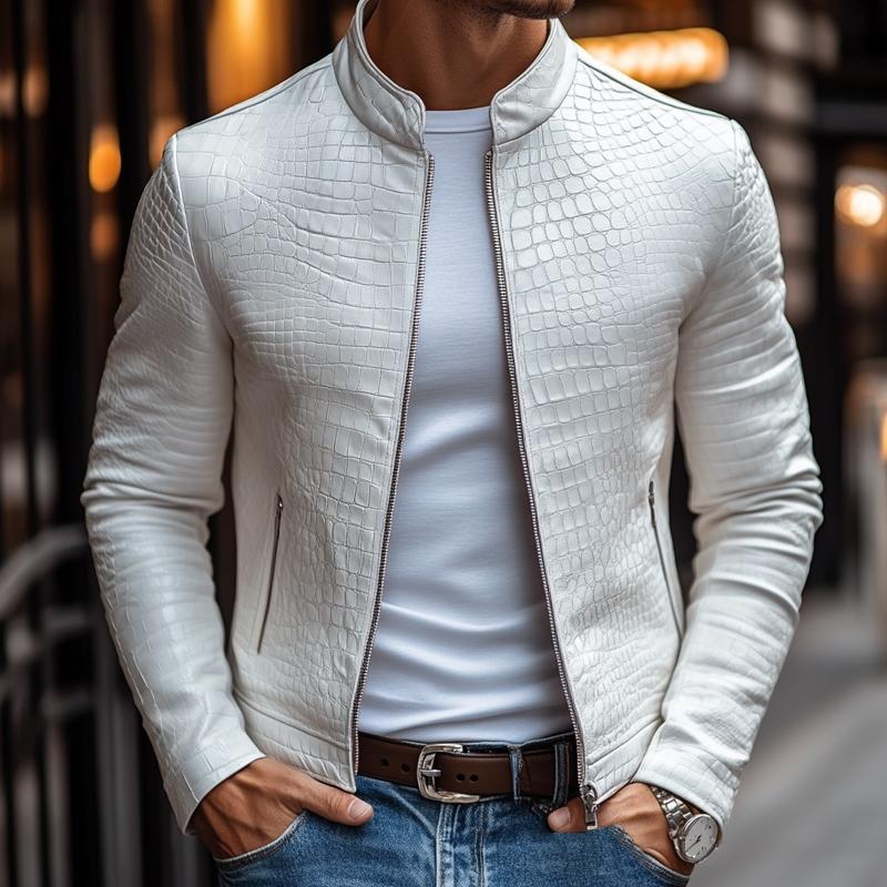 Oscar | Chaqueta Con Cremallera Frontal Y Estampado De Cocodrilo