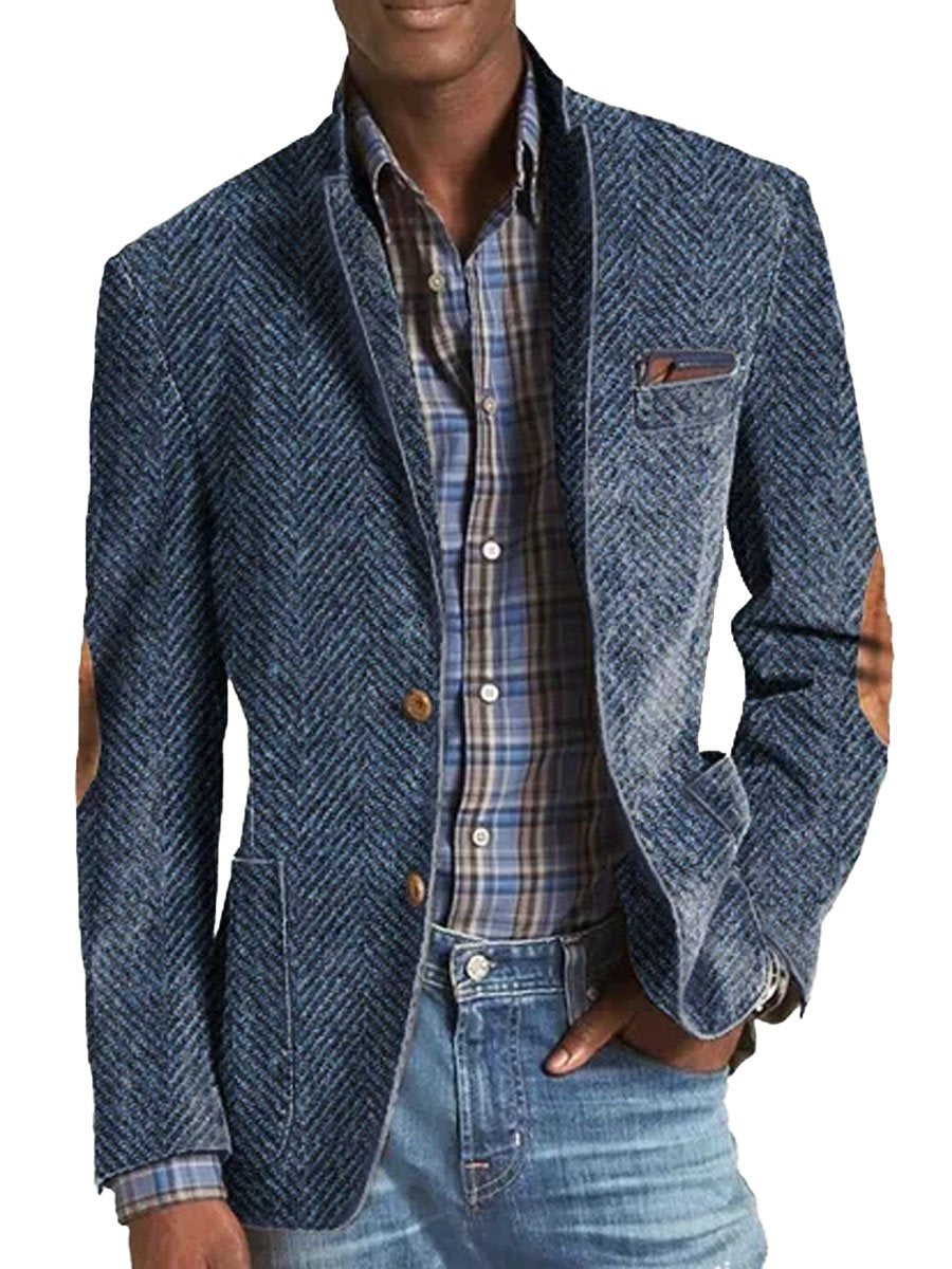 Elon | Blazer Hombre Espiga Con Parches