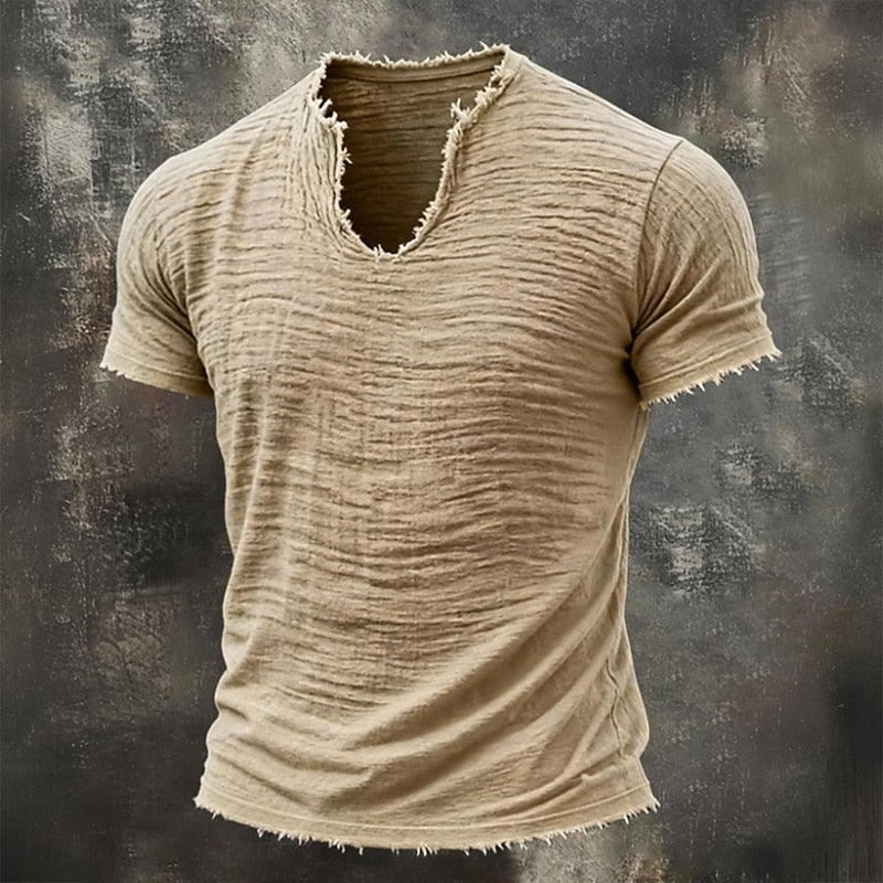 Pavel | Camiseta V Con Bordes Sin Rematar