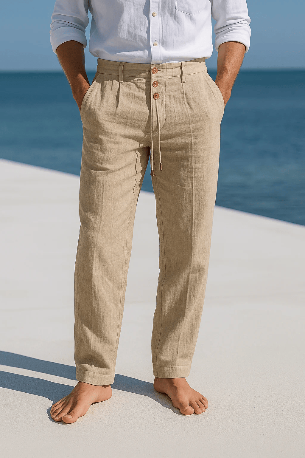 Jevaun | Pantalones Estilo Lino Con Cordón