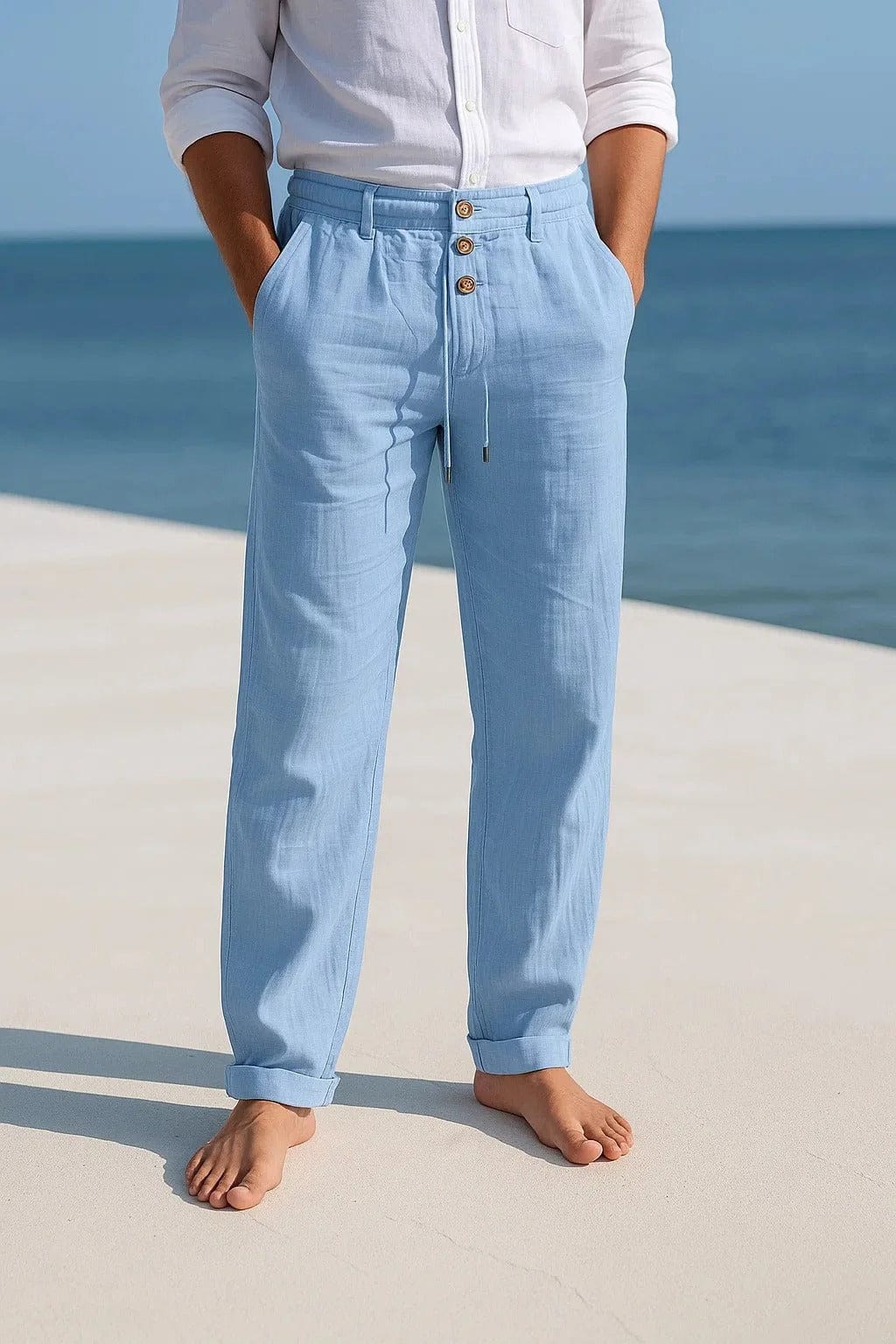 Jevaun | Pantalones Estilo Lino Con Cordón