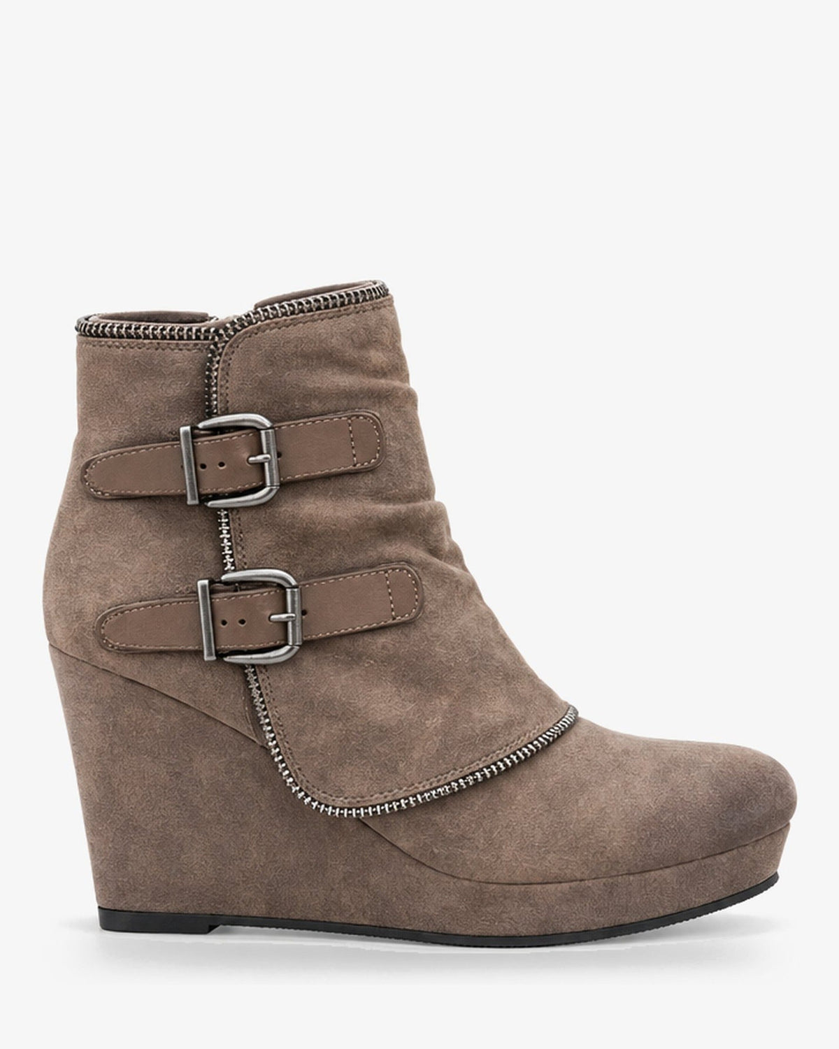 Jacinta | Botines con Tacón de Cuña y Hebillas